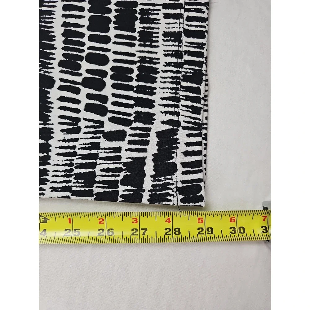 Calvin Klein Jumpsuit Women Size 12 Black & White Print Elastic Waist Drawstring